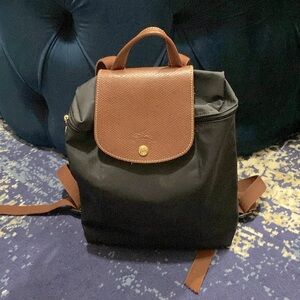 Longchamp Foldable Small Nylon Backpack | Black